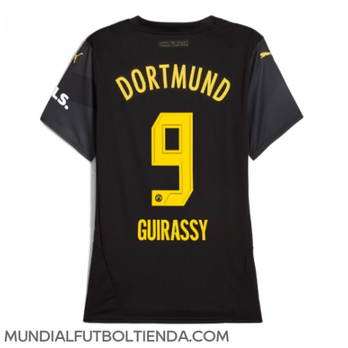 Camiseta Borussia Dortmund Serhou Guirassy #9 Segunda Equipación Replica 2024-25 para mujer mangas cortas